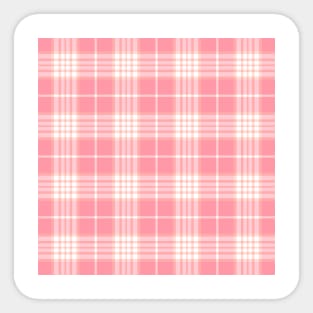 Pink and White Buffalo Tartan Plaid Pattern Sticker